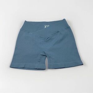 OQQ High-Rise Bike Shorts in Slate Blue